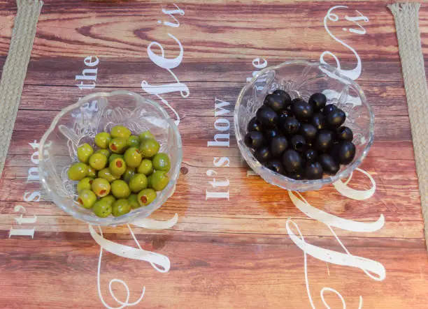 black and green olives
as ingredients