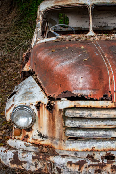 istock Close up of old rusting car in a paddock in rural Australia. 1050083492