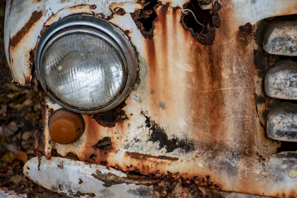 istock Close up of old rusting car in a paddock in rural Australia. 1050083626