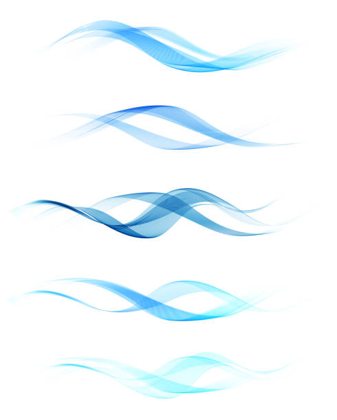 illustrazioni stock, clip art, cartoni animati e icone di tendenza di sfondo astratto - swirl backgrounds blue single line