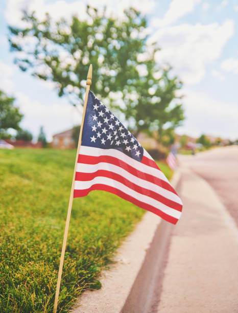 istock Vibrant American flags outdoors 1050111854