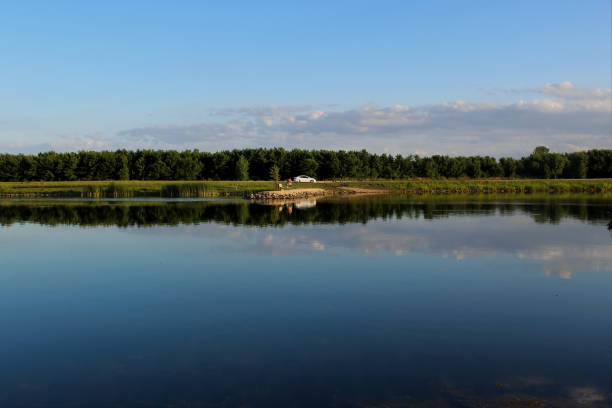 istock Beautiful sunset reflected in the lake. 1050114328