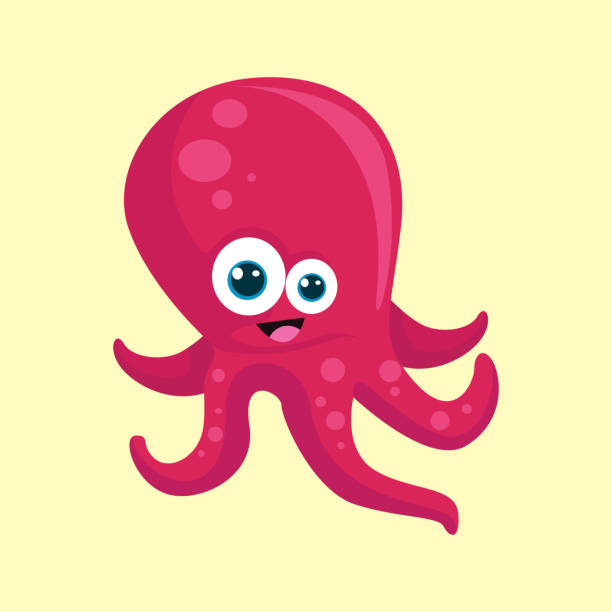 istock adorable red octopus that looks happy and cheerful 1050119164