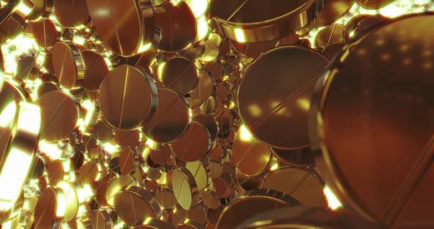 istock Abstract 3D graphics Background with golden pills. 1050127692