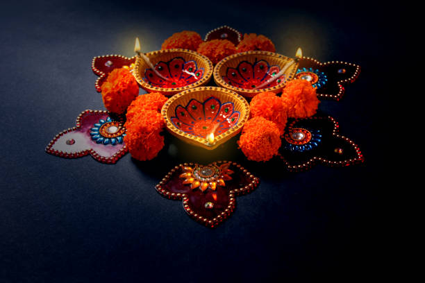 indyjska lampa diwali festiwalowa - rangoli zdjęcia i obrazy z banku zdjęć
