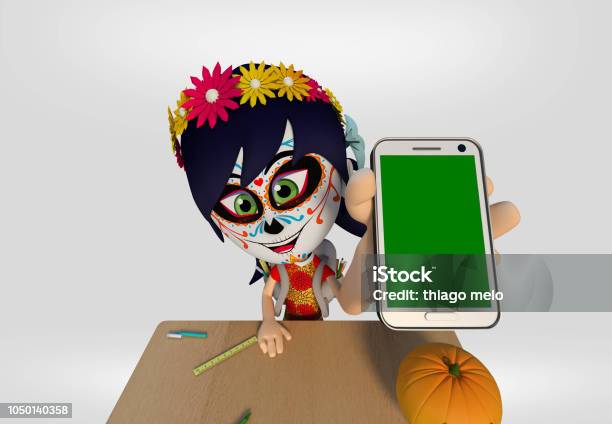 Student Costumed Maexican Skull Stock Photo - Download Image Now - Art, Brazil, Carnival - Celebration Event