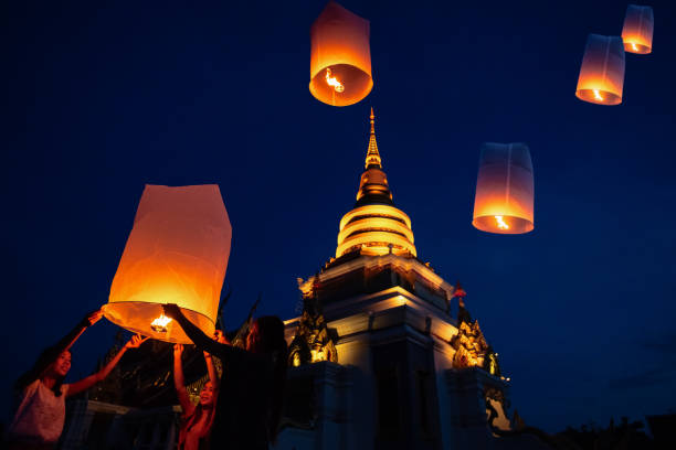 istock Floating lamp in Yee Peng festival. 1050140488