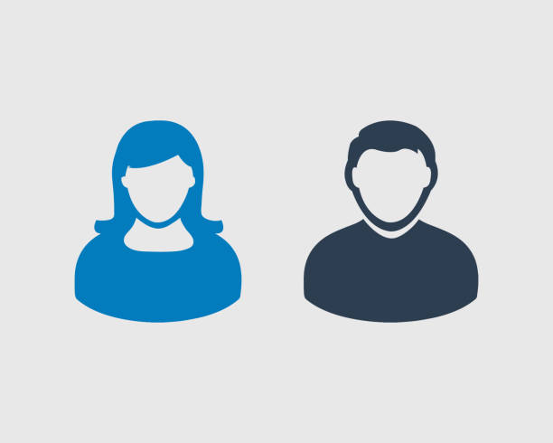 illustrazioni stock, clip art, cartoni animati e icone di tendenza di icona coppia. simbolo maschile e femminile su sfondo grigio. - dipendente immagine