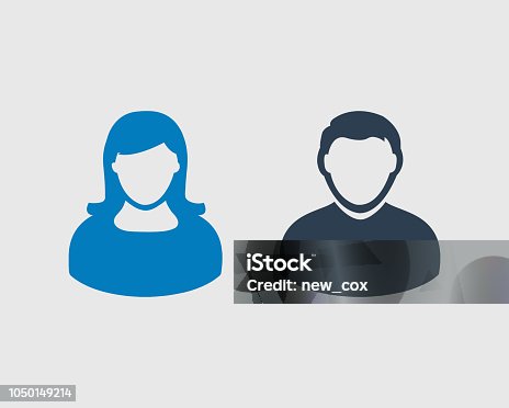 istock Couple Icon. Male and female symbol on gray background. 1050149214