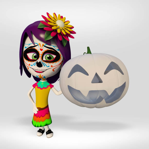 istock girl costumed mexican skull 1050151644