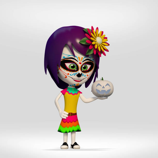 istock girl costumed mexican skull 1050151658
