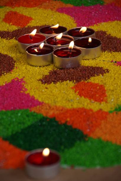 istock Punjabi colorful rice kolam 1050152486