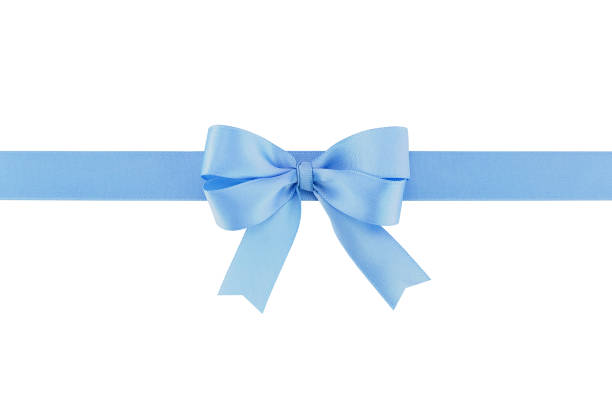 istock pastel blue ribbon with bow isolated on white background 1050159584