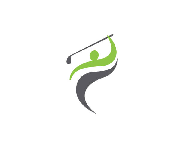 golf-vektor-illustration-icon-design - golf golf course swinging isolated stock-grafiken, -clipart, -cartoons und -symbole