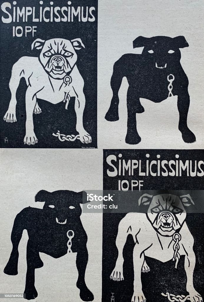 Poster for print magazine Simplicissimus Illustration from 19th century 1890-1899 stock illustration