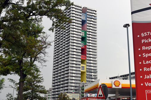 The 100 Meter tall CGL Tower (CityGateLiving Tower) which has been finished in 2015. The Tower contains Flats and was realized by the architects \