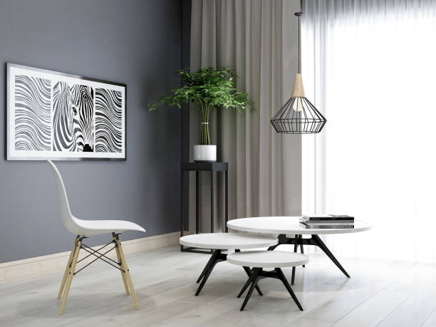 istock Modern minimalist living room design 1050187160