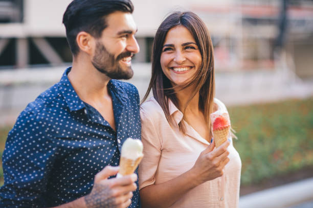 istock Couple enjoy in ice cream 1050189932