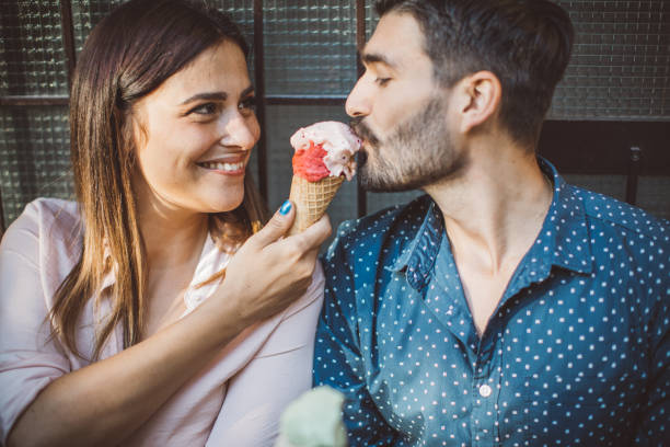 istock Couple enjoy in ice cream 1050192996