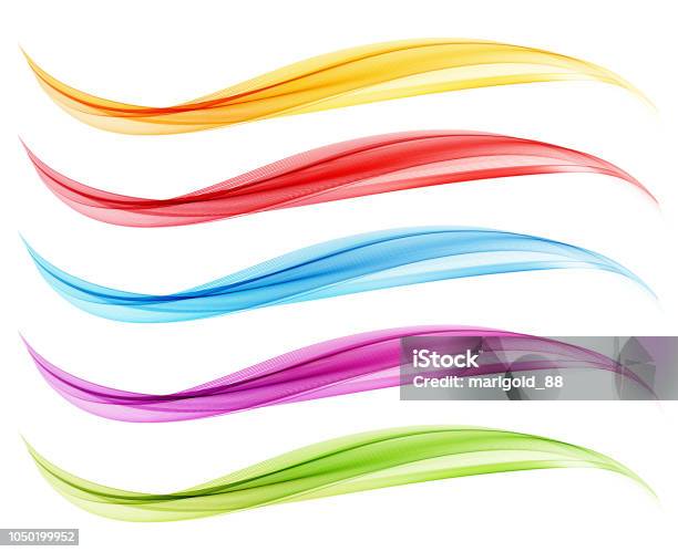 Flowing Color Vector Set Of Abstract Vector Flow Transparent Color Wave Stock Illustration ...
