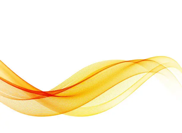 Vector illustration of Abstract vector background with orange smooth color wave.