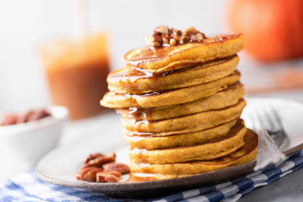istock Tasty pumpkin pancakes 1050202356