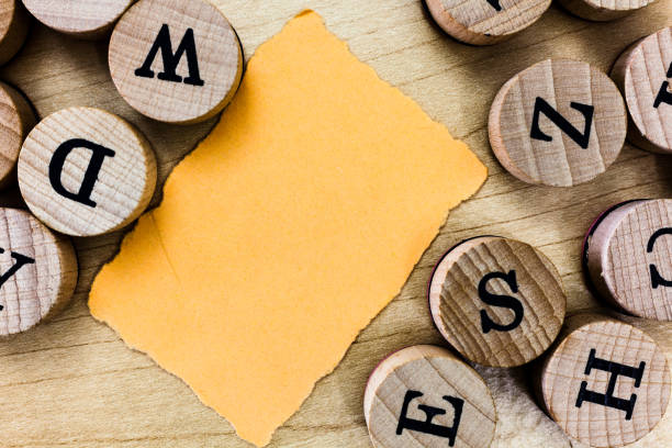 istock Design business concept Empty template copy space text for Ad website isolated Blank Torn Edges Notepad Sheet and Alphabet Letter Wood Rubber Stamp 1050205534