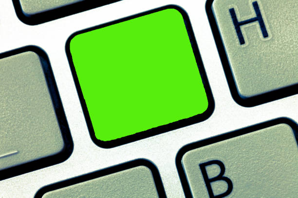 istock Design business Empty template isolated Minimalist graphic layout template for advertising Keyboard key Intention to create computer message, pressing keypad idea 1050206556