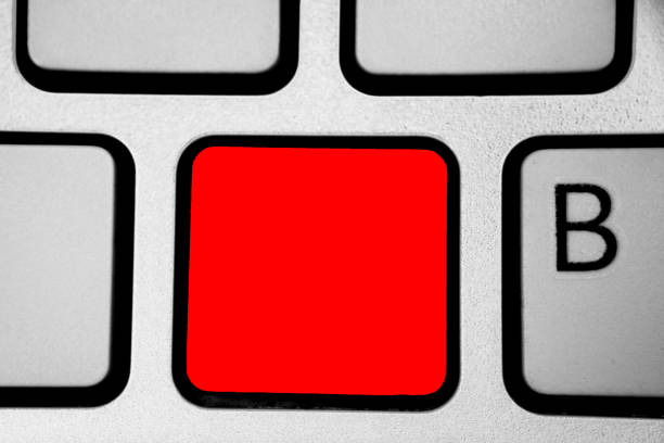 istock Design business Empty template isolated Minimalist graphic layout template for advertising Keyboard red key Intention create computer computing reflection document 1050206876