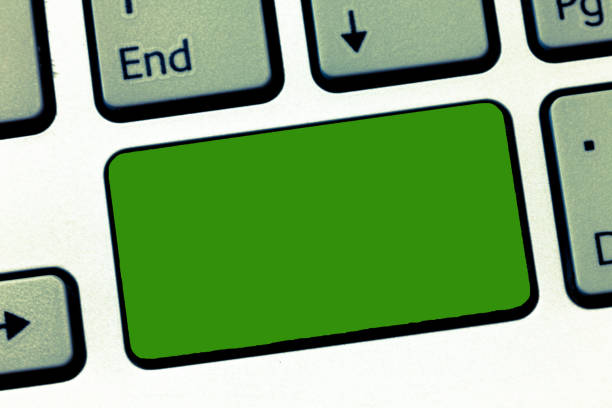 istock Business concept Empty template copy space isolated Posters coupons promotional material Keyboard key Intention to create computer message, pressing keypad idea 1050207960