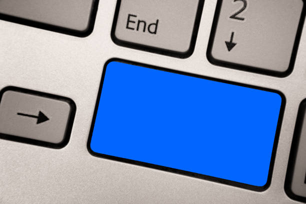 istock Business Empty template for Layout for invitation greeting card promotion poster voucher Keyboard blue key Intention create computer computing reflection document 1050208030