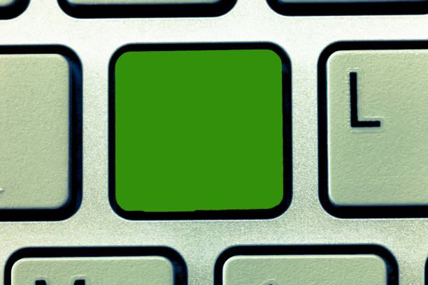 istock Design business concept Empty template copy space text for Ad website isolated Keyboard key Intention to create computer message, pressing keypad idea 1050211350