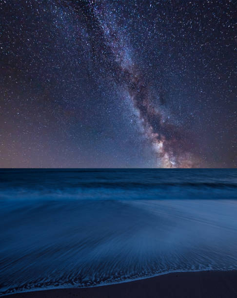 istock Vibrant Milky Way composite image over landscape of beach long exposure 1050212064