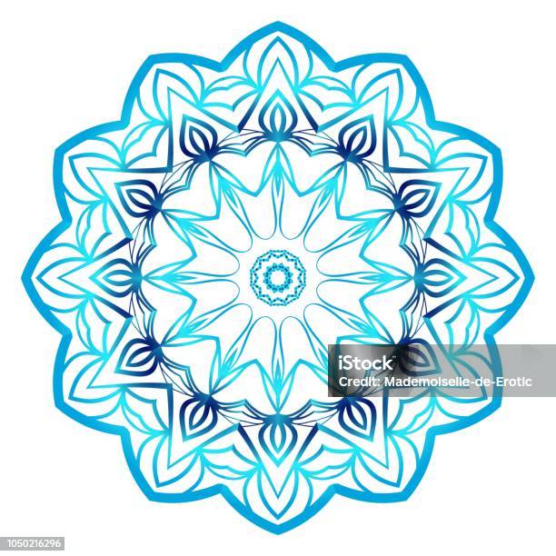 Ornamental Circle Pattern Hand Draw Mandala Vintage Decorative Elements Vector Illustration Antistress Therapy Pattern Stock Illustration - Download Image Now