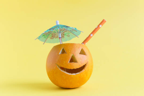 istock Halloween cocktail isolated on yellow. 1050222548