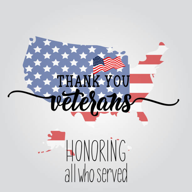 Thank You Veterans. Honoring all who served. lettering. November 11 holiday background. Greeting card. Thank you veterans. Honoring all who served. United state of America, U.S.A veterans day design. veterans day logo stock illustrations