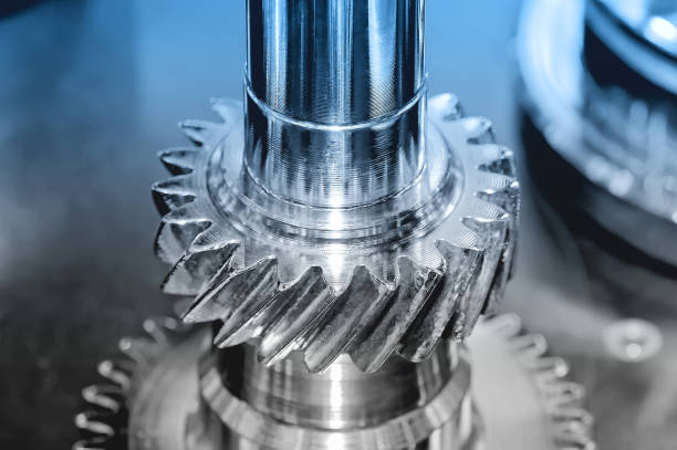 istock Steel rod with a screw thread. Blue toned 1050223076
