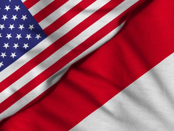 istock Two flags: United States and Indonesia 1050226280