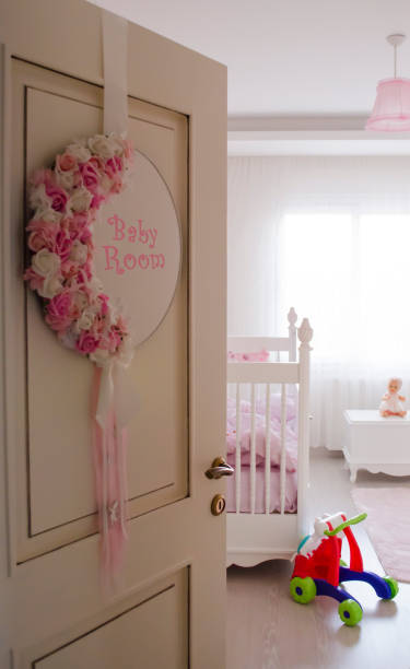 babygirl room entrance stock photo