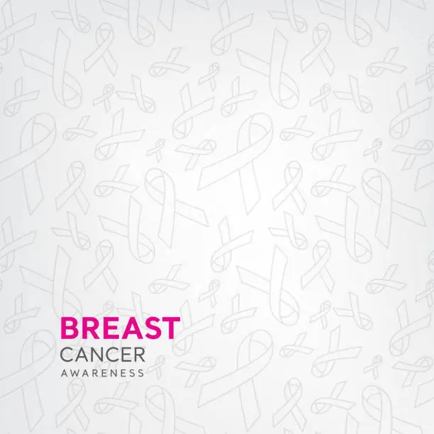 Vector illustration of Ribbon pattern on white background for breast cancer awareness campaign