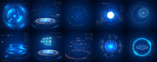 Hud futuristic element. Set of Circle Abstract Digital Technology UI Futuristic HUD Virtual Interface Elements Sci- Fi Modern User For Graphic Motion, Hud futuristic element. Set of Circle Abstract Digital Technology UI Futuristic HUD Virtual Interface Elements Sci- Fi project-dashboard-icon stock illustrations