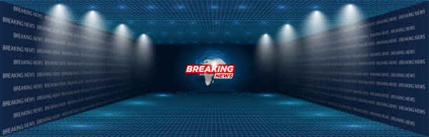 Futuristic HUD tunnel. HUB display screens for tech titles and background, news headline business intro. Futuristic HUD tunnel. HUB display screens for tech titles and background, world news stock illustrations