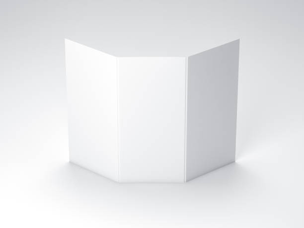 istock Standing White Leaflet Cover Mockup, Sheet of paper 1050245514