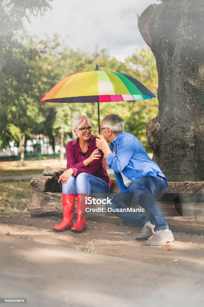 가 비오는 날에 우산을 가진 두 사람 2명에 대한 스톡 사진 및 기타 이미지 - 2명, 가을, 계절 - iStock