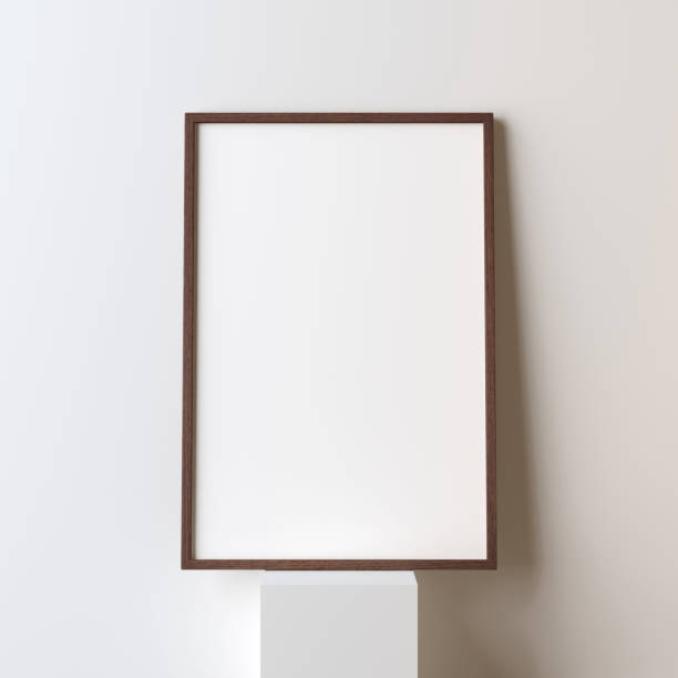 istock White poster or canvas with wooden frame Mockup 1050245950