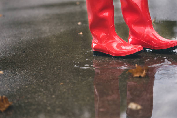 istock red rubber boots in the water 1050246154