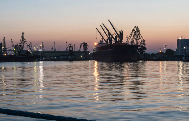 istock Sunset from the sea station. 1050273816