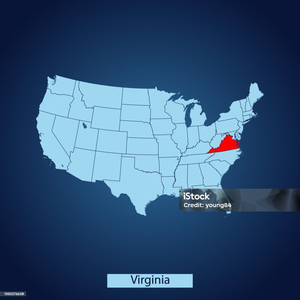 Virgibia Map Virginia Map Stock Illustration - Download Image Now - Cartography ...