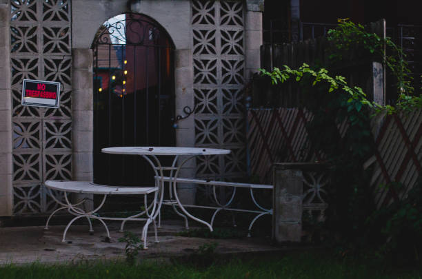 istock The old park table in the dirt ally 1050281494