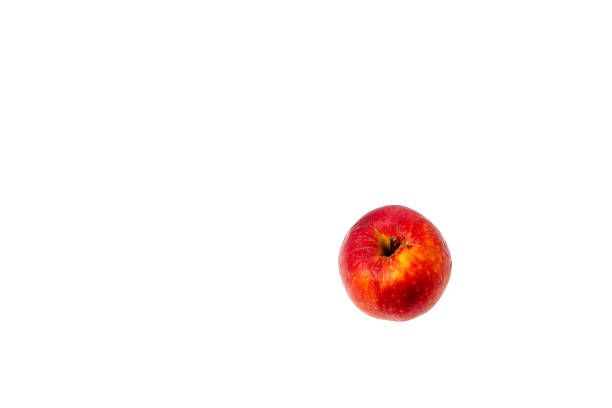 Red apple isolated on white background with copy space stock photo